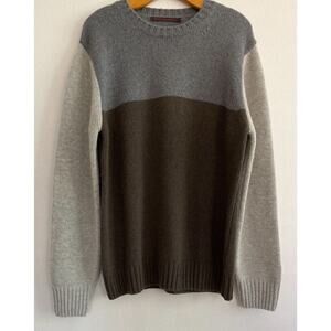 EMOZIONI UOMO Italian Wool Blend Men’s Size XL Block Multicolored Round Neck